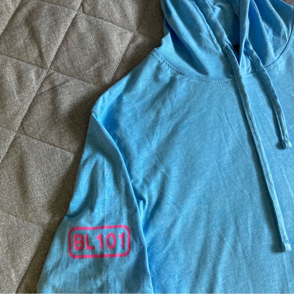 Baseball Lifestyle 101 Off Field Hoodie Men’s Small Blue Pink Lightweight - Picture 4 of 12